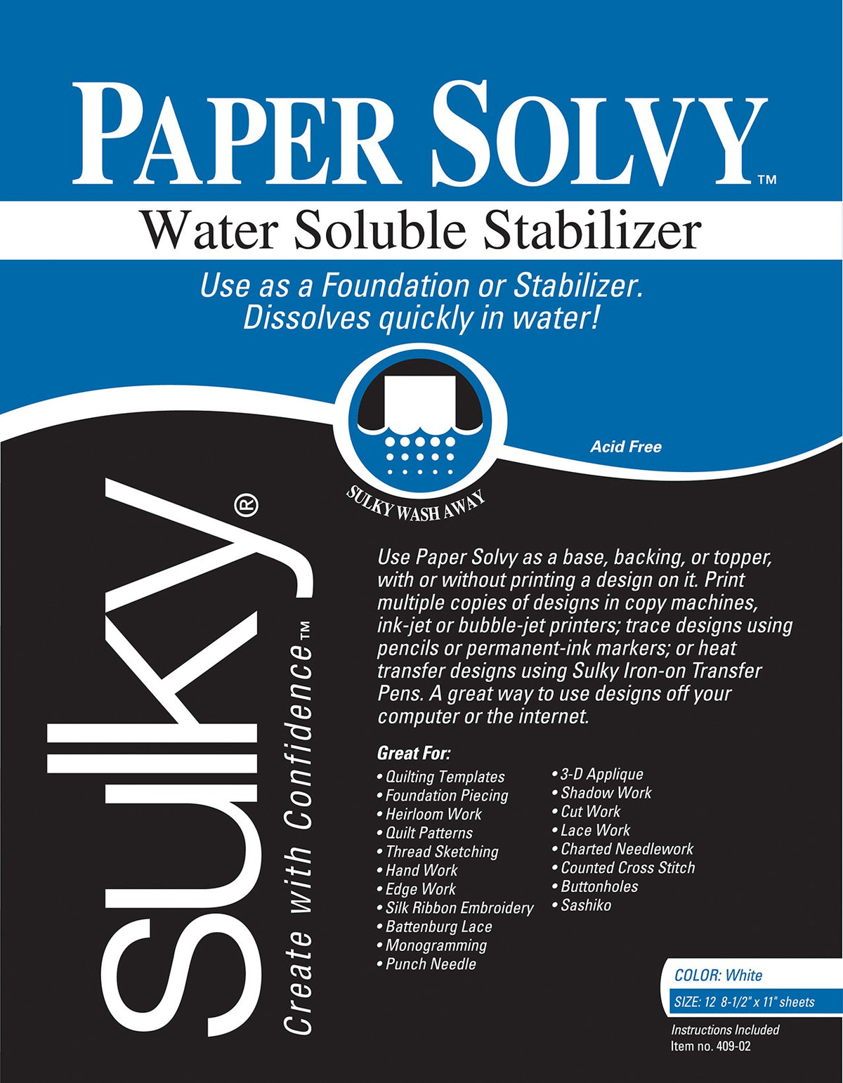Paper Solvy Water Soluble Stabilizer 1