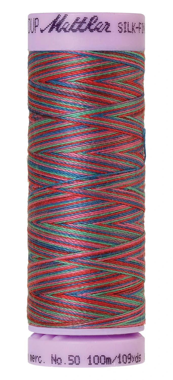 Mettler 9836 Silk-Finish 50wt Variegated Cotton Thread 109yd/100M Techno Brights