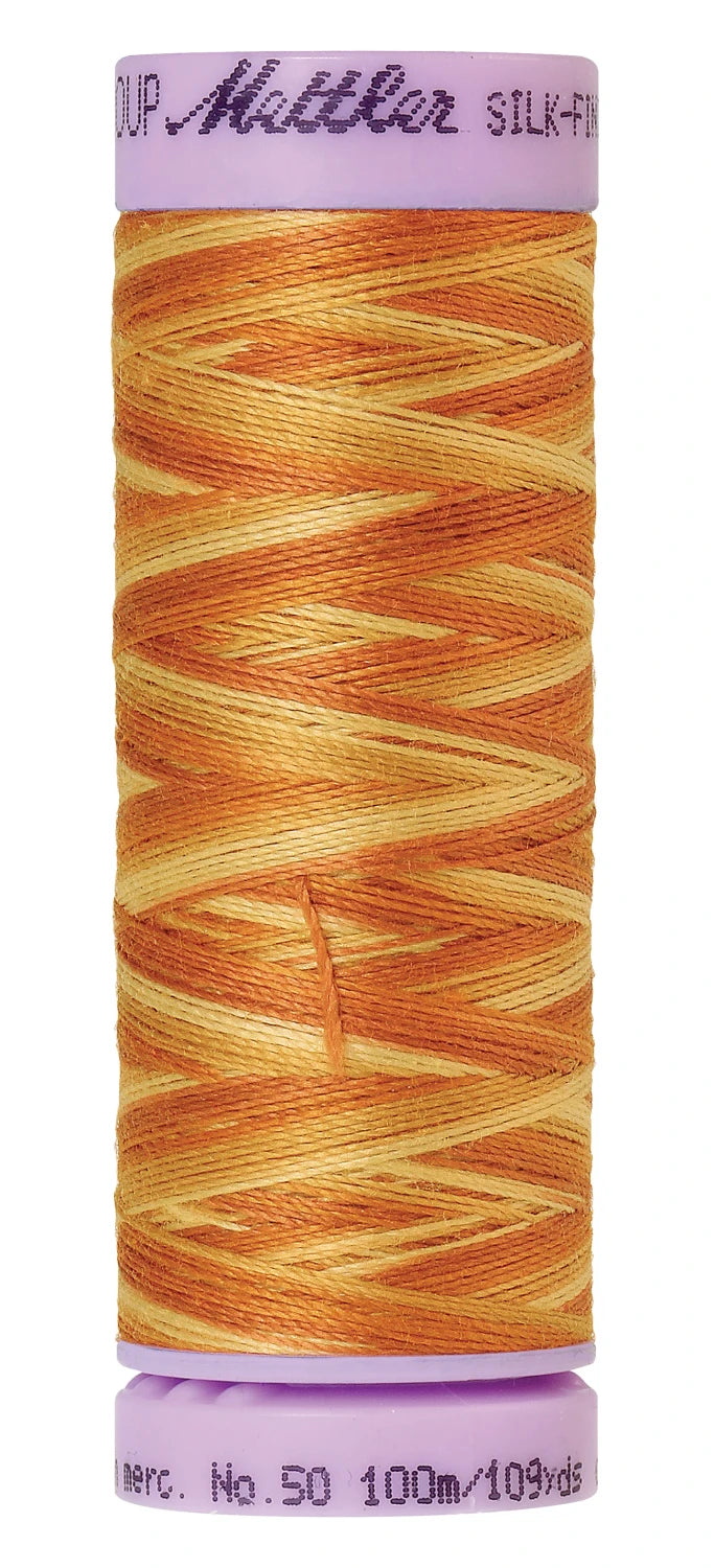 Mettler 9856 Silk-Finish 50wt Variegated Cotton Thread 109yd/100M Lions Mane