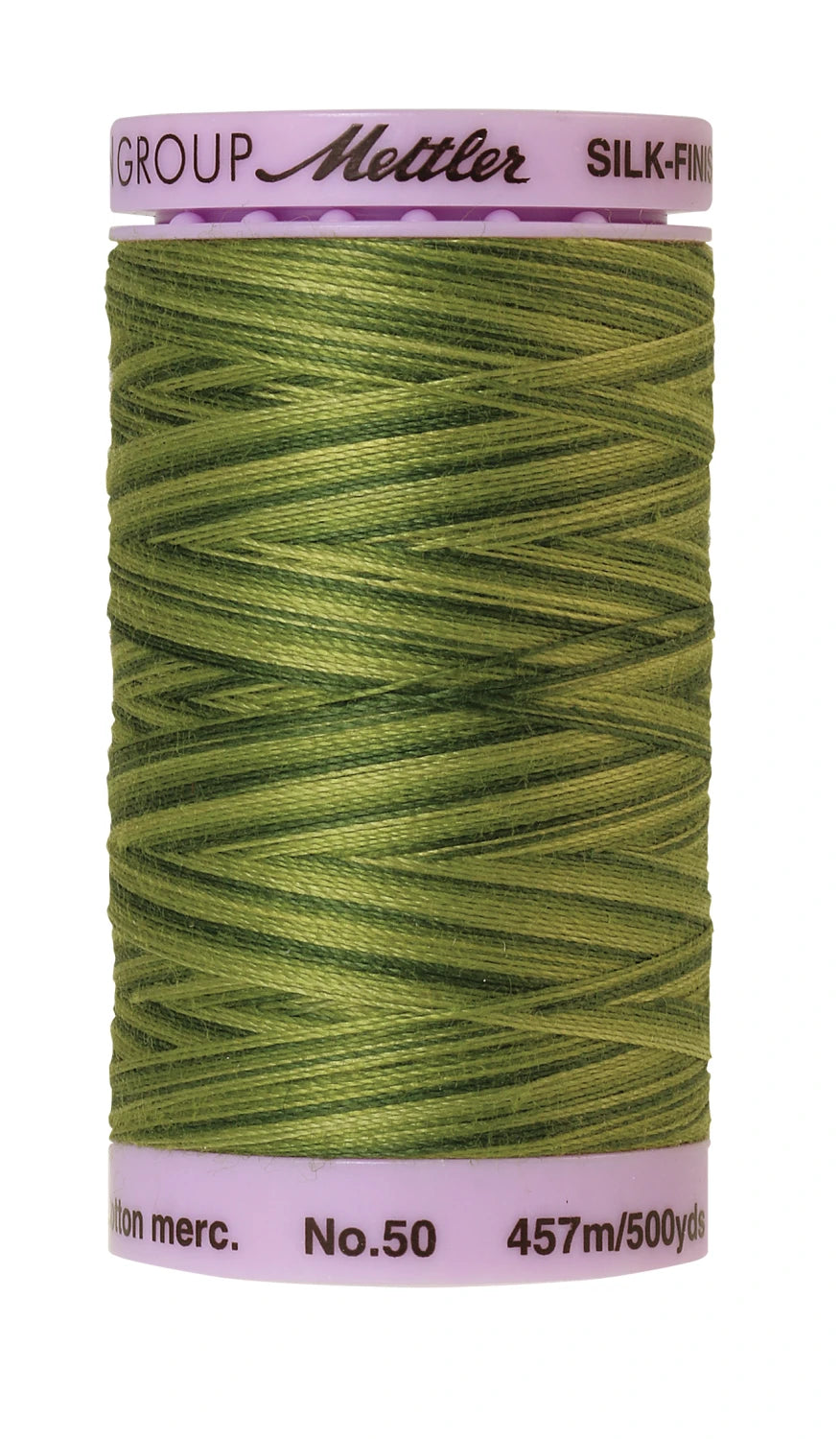 Mettler 9818 Silk-Finish 50wt Variegated Cotton Thread 500yd/457M Ferns