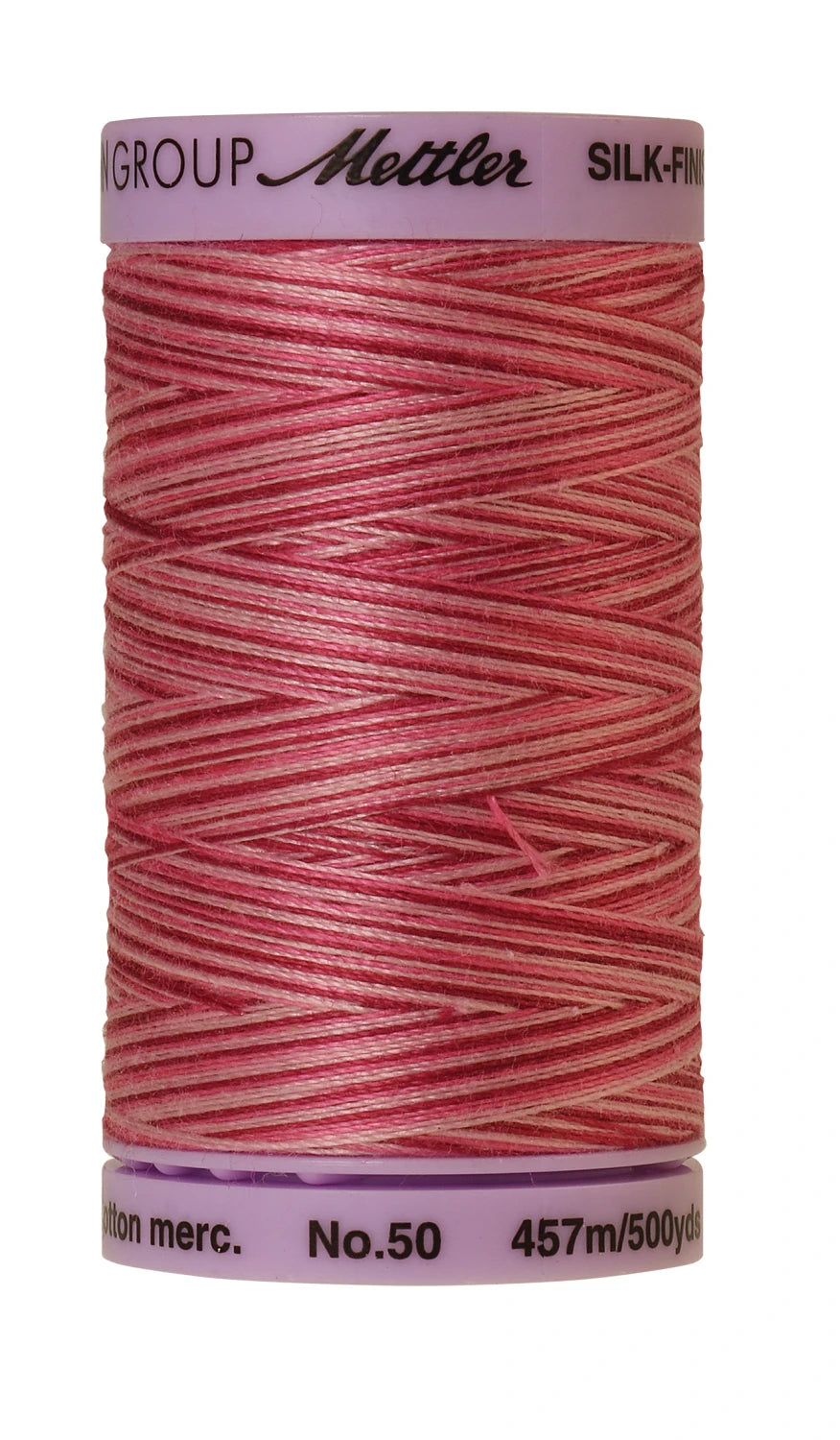 Mettler 9846 Silk-Finish 50wt Variegated Cotton Thread 500yd/457M Cranberry Crush