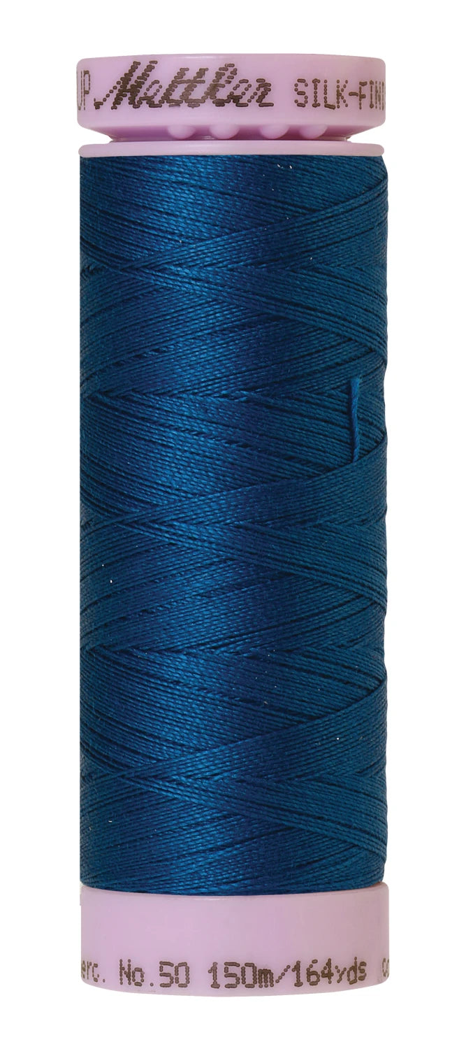 Mettler 0024 Silk-Finish 50wt Solid Cotton Thread 164yd/150M Colonial Blue