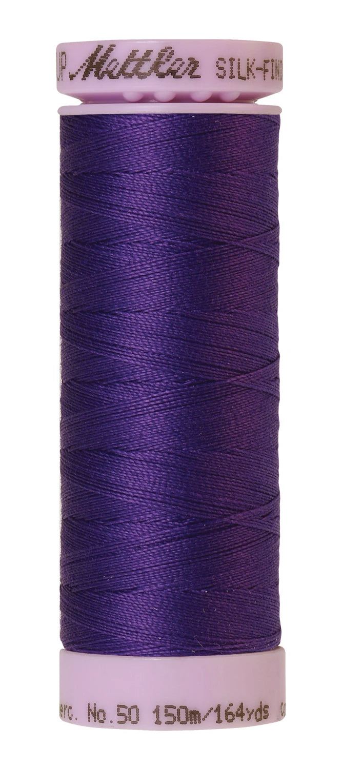 Mettler 0030 Silk-Finish 50wt Solid Cotton Thread 164yd/150M Iris Blue