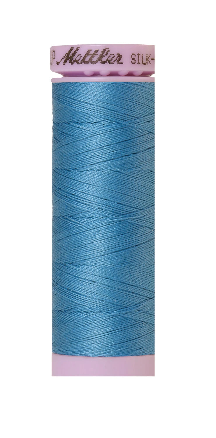 Mettler 0338 Silk-Finish 50wt Solid Cotton Thread 164yd/150M Reef Blue