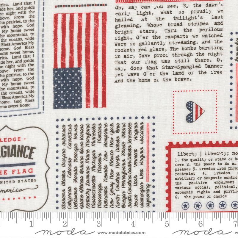 Independence Day Vanilla Allover Words 6263