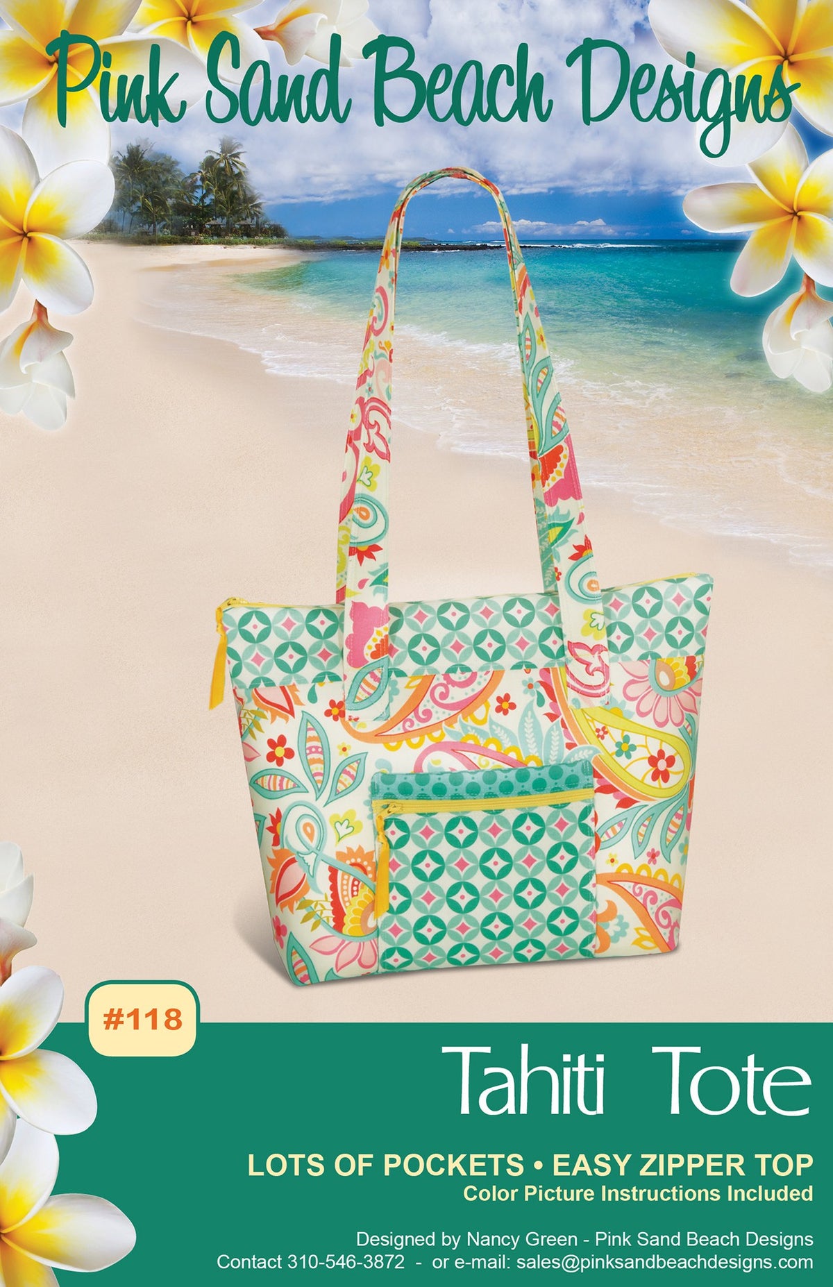 Tahiti Tote by Pink Sand Beach
