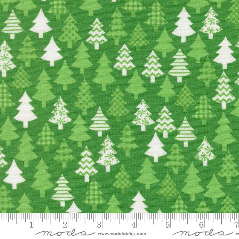 Snow Time fabric - Evergreen Trees print