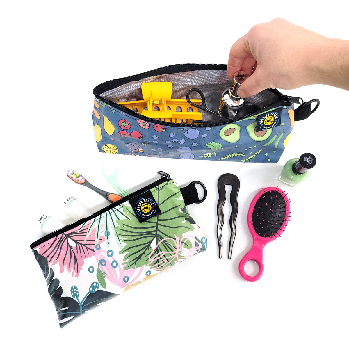 Splash Laminate Cotton Zipper Pouch Sewing Kit - Sheep