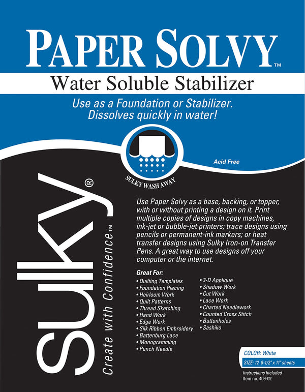 Paper Solvy Water Soluble Stabilizer 1