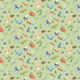 Lucky Duck fabric - Matcha Bugs print