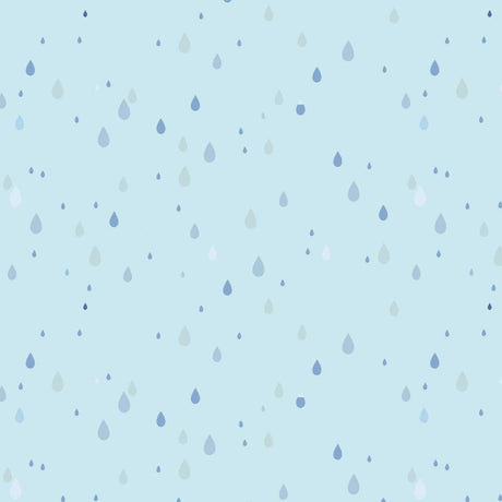 Lucky Duck fabric - Sky Raindrops print