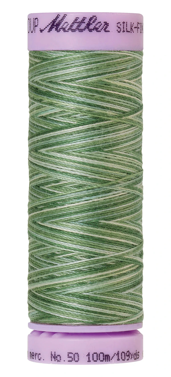 Mettler 9819 Silk-Finish 50wt Variegated Cotton Thread 109yd/100M Spruce Pines