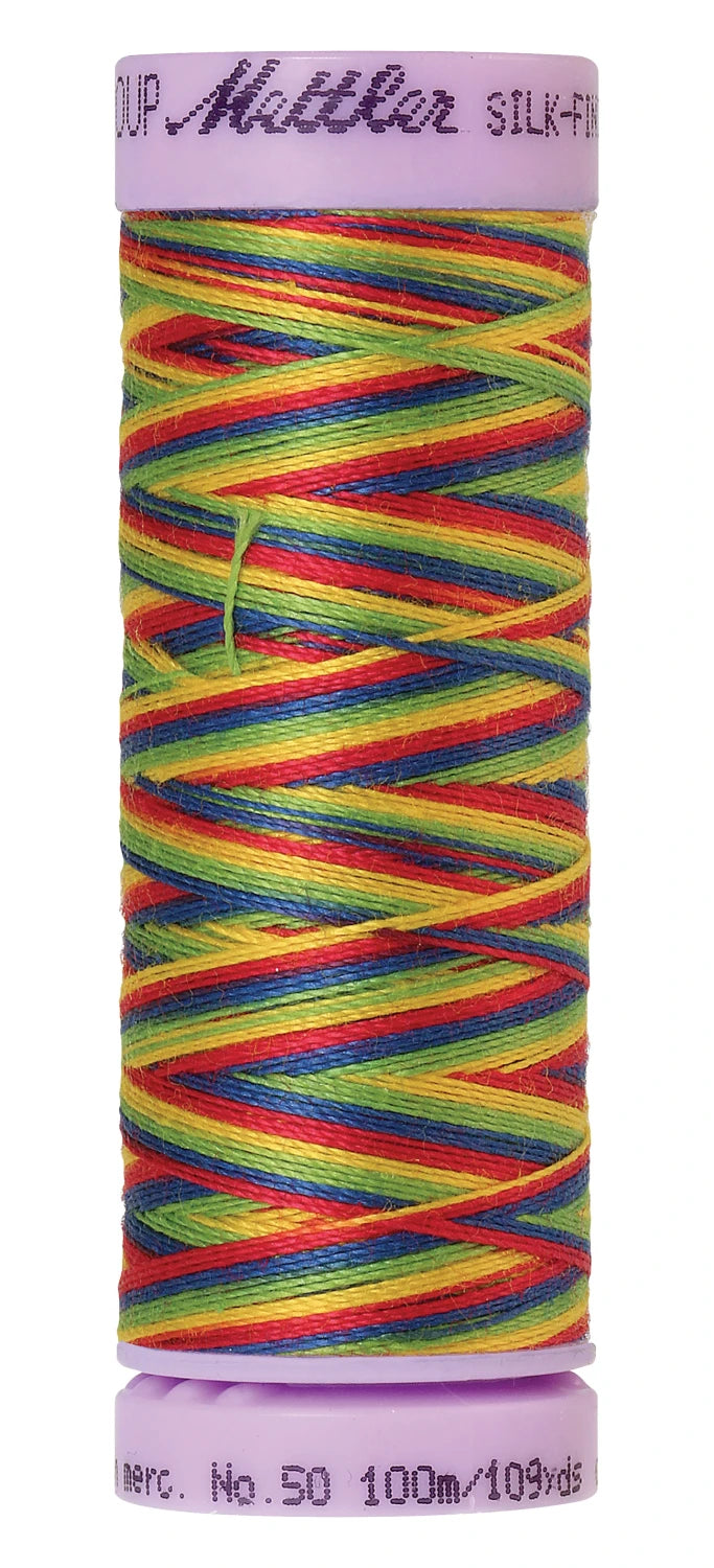 Mettler 9824 Silk-Finish 50wt Variegated Cotton Thread 109yd/100M Prime Kids