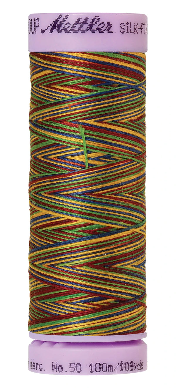 Mettler 9840 Silk-Finish 50wt Variegated Cotton Thread 109yd/100M Royalty
