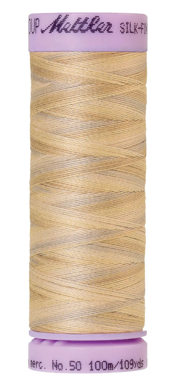 Mettler 9854 Silk-Finish 50wt Variegated Cotton Thread 109yd/100M Pearl Tones