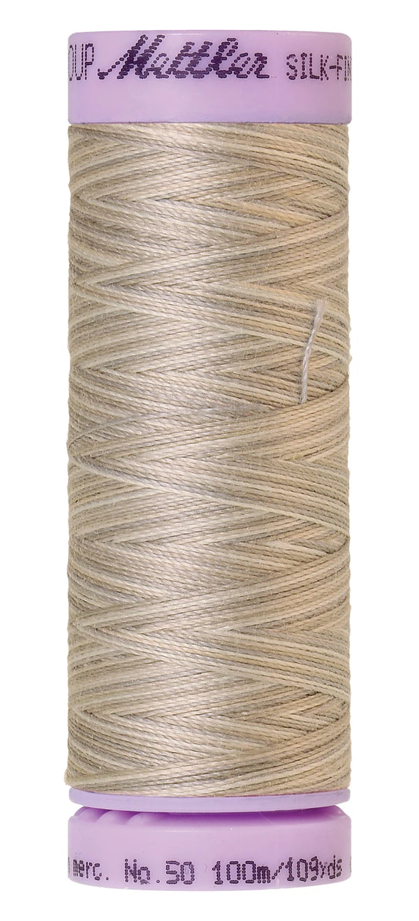 Mettler 9860 Silk-Finish 50wt Variegated Cotton Thread 109yd/100M Dove Gray