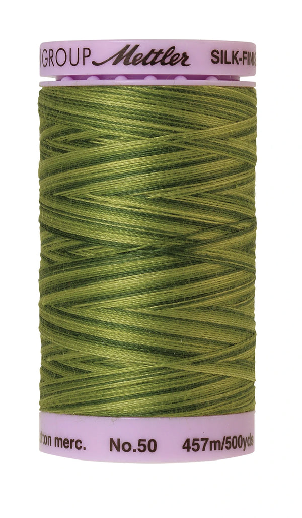 Mettler 9818 Silk-Finish 50wt Variegated Cotton Thread 500yd/457M Ferns