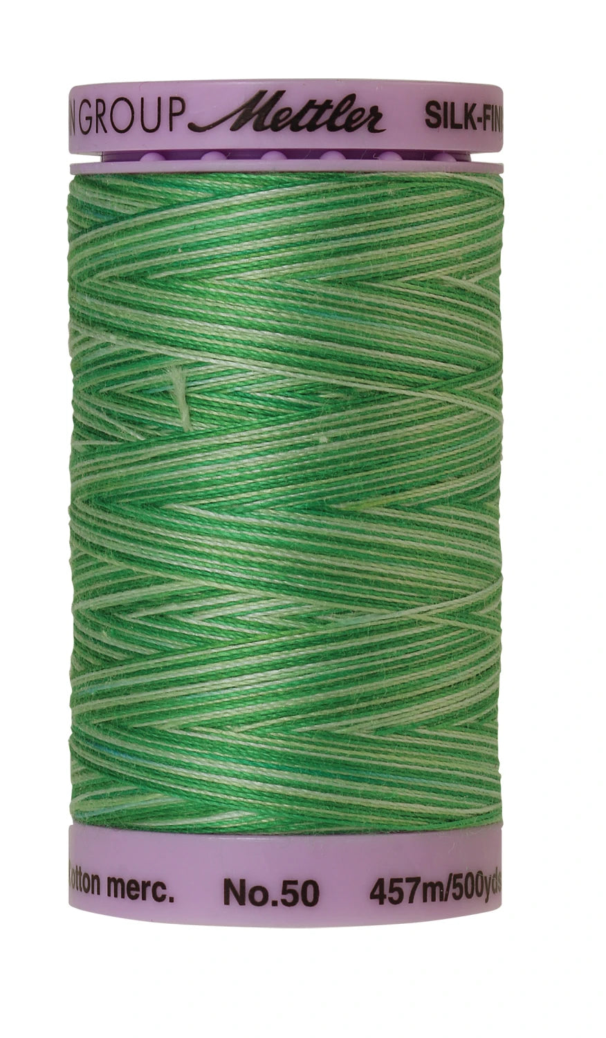 Mettler 9821 Silk-Finish 50wt Variegated Cotton Thread 500yd/457M Minty