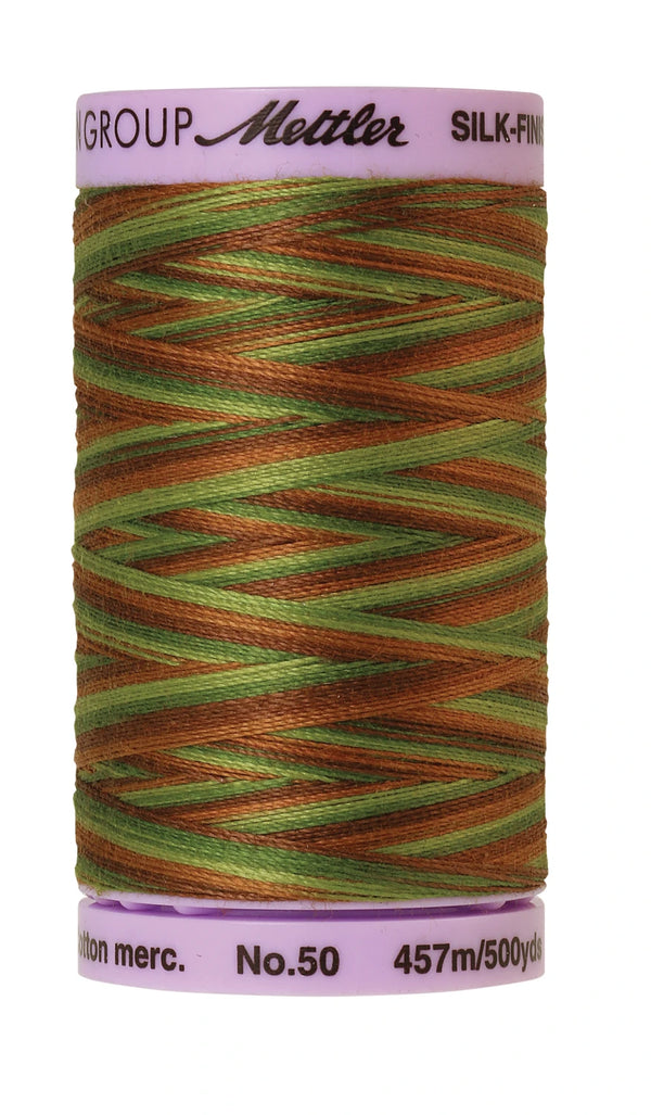 Mettler 9822 Silk-Finish 50wt Variegated Cotton Thread 500yd/457M Forest Land