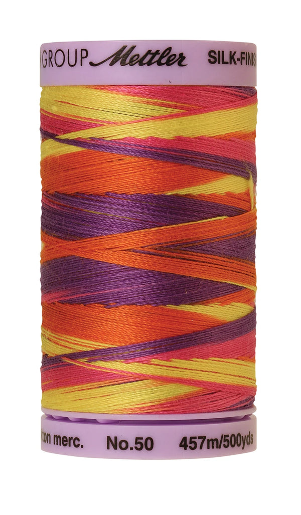 Mettler 9841 Silk-Finish 50wt Variegated Cotton Thread 500yd/457M Smiley Mix