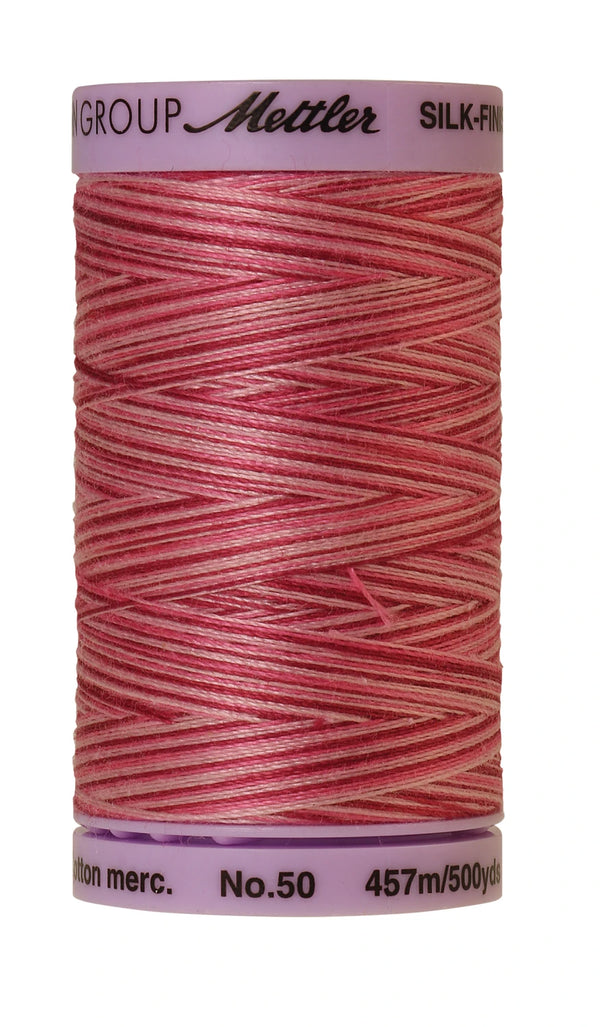 Mettler 9846 Silk-Finish 50wt Variegated Cotton Thread 500yd/457M Cranberry Crush