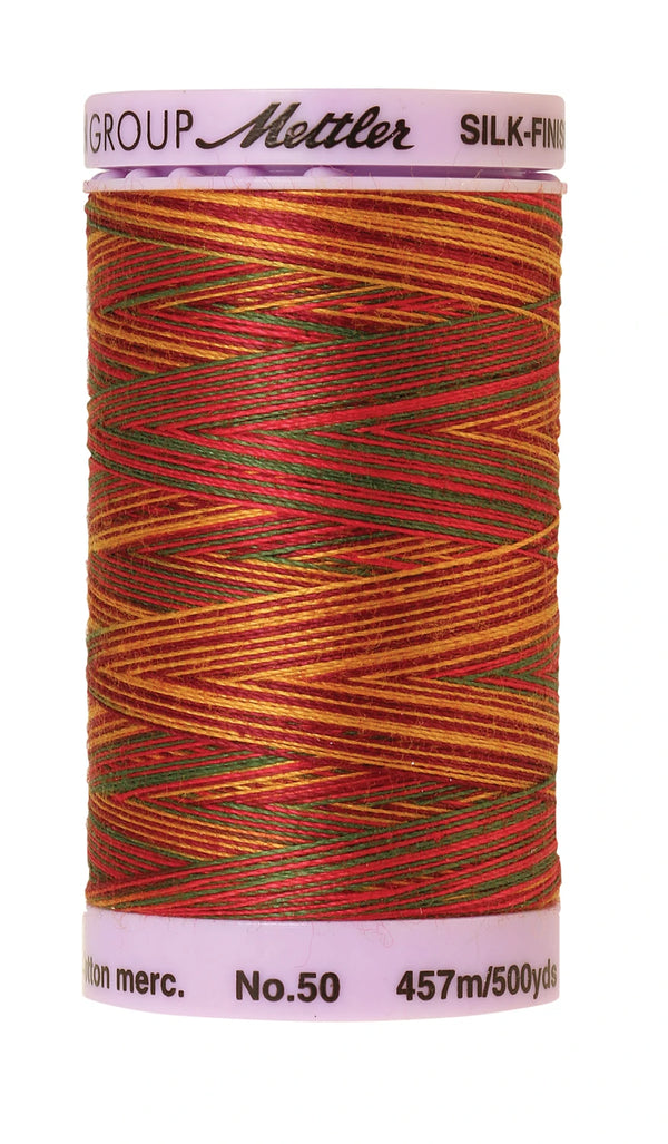 Mettler 9851 Silk-Finish 50wt Variegated Cotton Thread 500yd/457M Poppy Garden