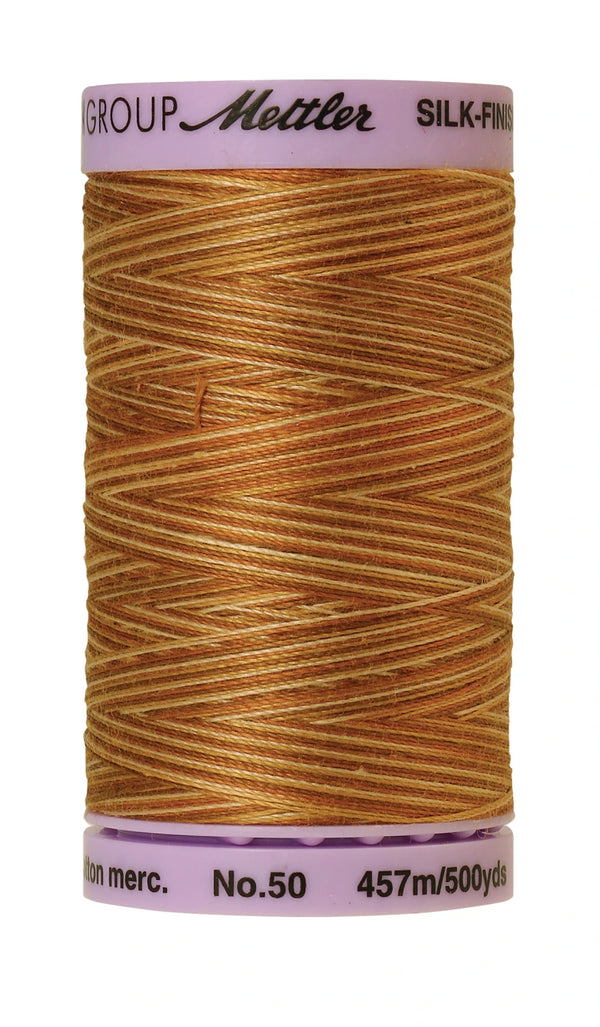 Mettler 9855 Silk-Finish 50wt Variegated Cotton Thread 500yd/457M Iced Coffee