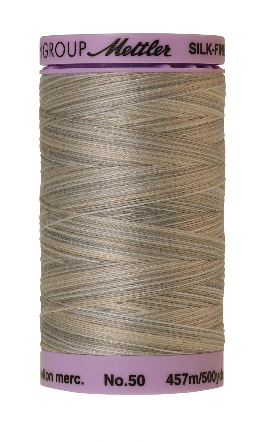 Mettler 9860 Silk-Finish 50wt Variegated Cotton Thread 500yd/457M Dove Gray