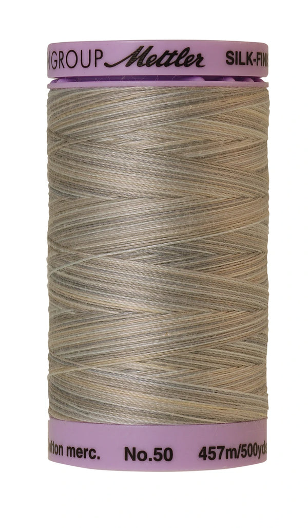 Mettler 9860 Silk-Finish 50wt Variegated Cotton Thread 500yd/457M Dove Gray