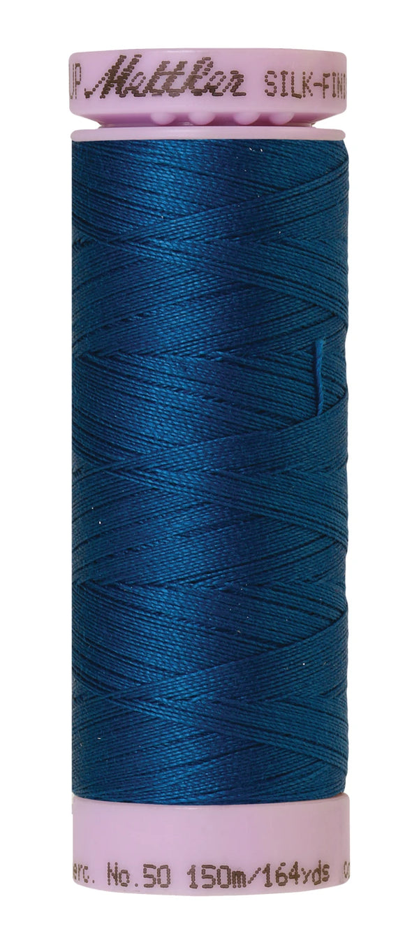 Mettler 0024 Silk-Finish 50wt Solid Cotton Thread 164yd/150M Colonial Blue