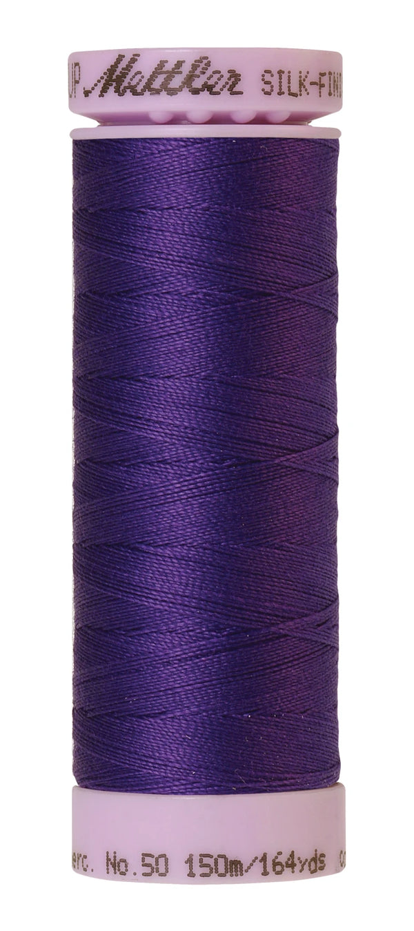 Mettler 0030 Silk-Finish 50wt Solid Cotton Thread 164yd/150M Iris Blue