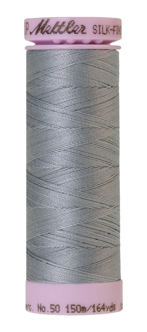 Mettler 0042 Silk-Finish 50wt Solid Cotton Thread 164yd/150M Ash Blue
