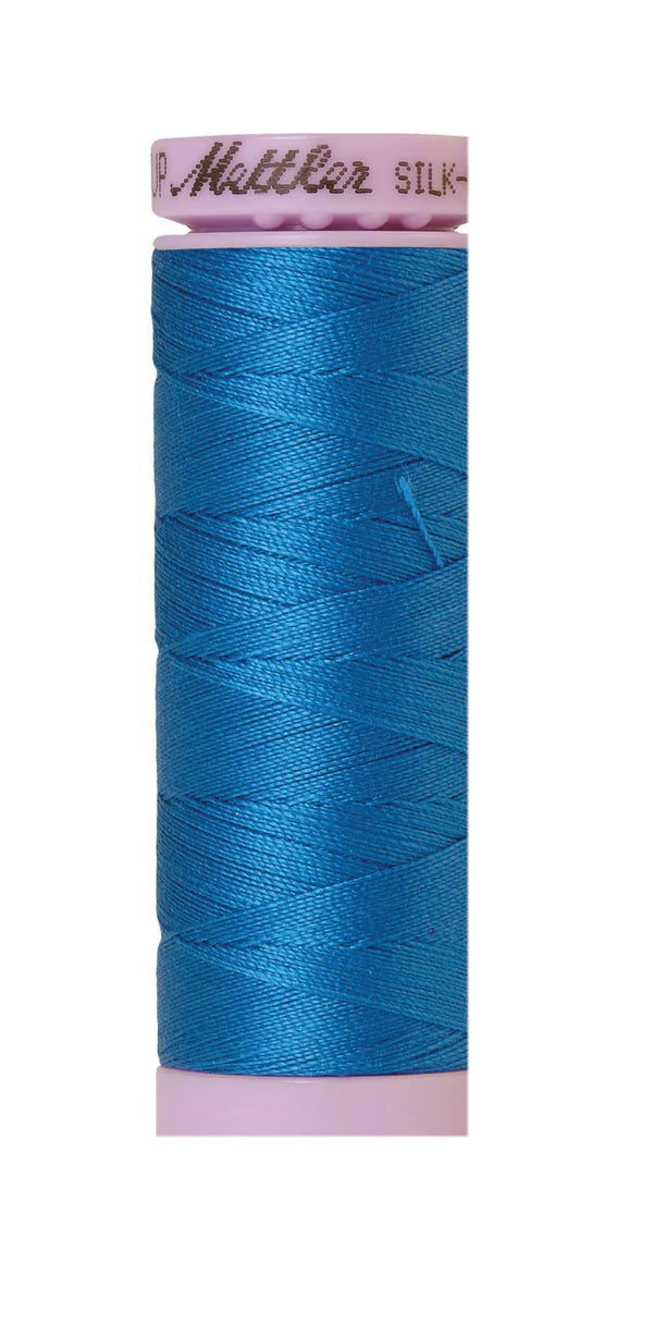 Mettler 0339 Silk-Finish 50wt Solid Cotton Thread 164yd/150M Mediterranian Blue