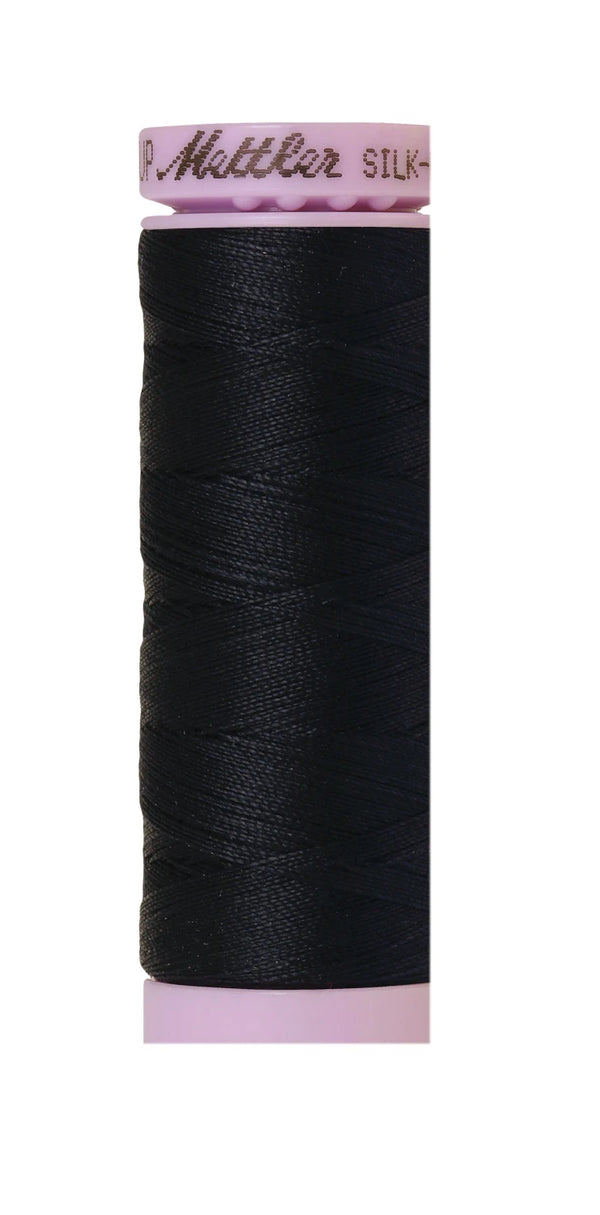 Mettler 0821 Silk-Finish 50wt Solid Cotton Thread 164yd/150M Darkest Blue
