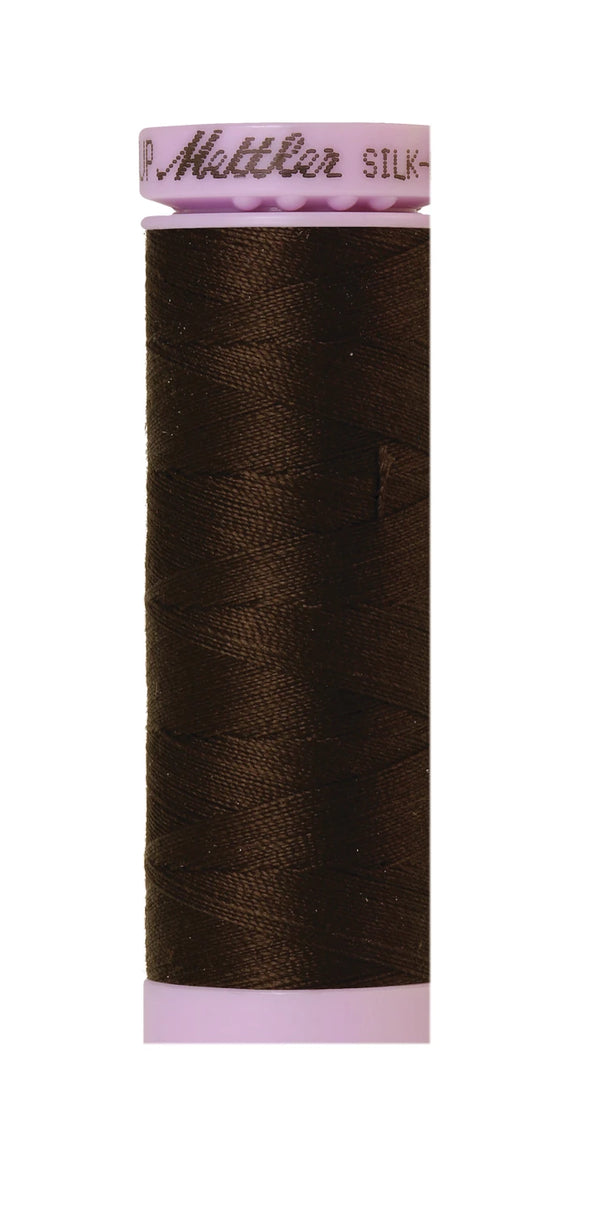 Mettler 1002 Silk-Finish 50wt Solid Cotton Thread 164yd/150M Very Dark Brown