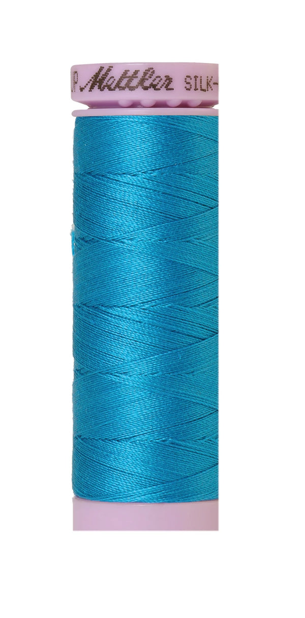 Mettler 1394 Silk-Finish 50wt Solid Cotton Thread 164yd/150M Caribbean Blue