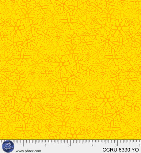 Color Crush Doodle Flower Allover Yellow/Orange