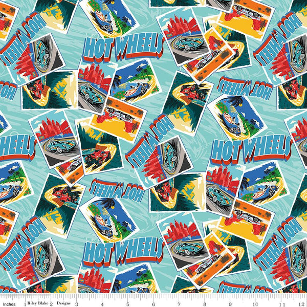 Hot Wheels Drive Around the World Postcards Aqua