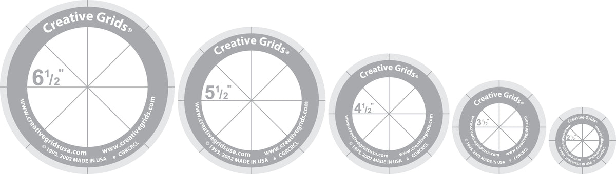 Creative Grids Quilt Ruler Circles Set of 5