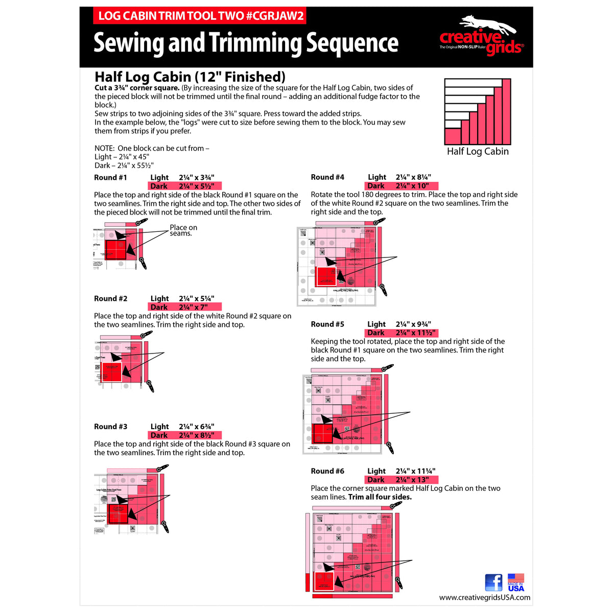 Creative Grids Log Cabin Trim Tool 2