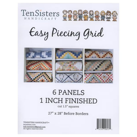 Easy Piecing Grid 1 inch Finished 6 Panels