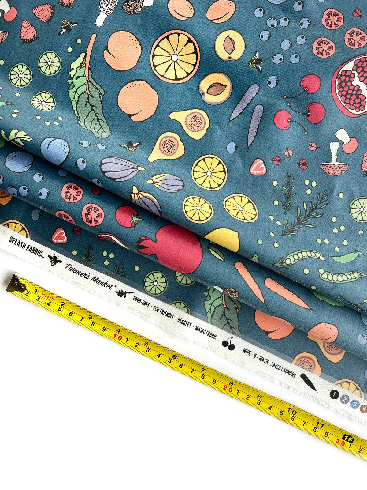 Splash Laminate Cotton Fabric - Kale Veggies