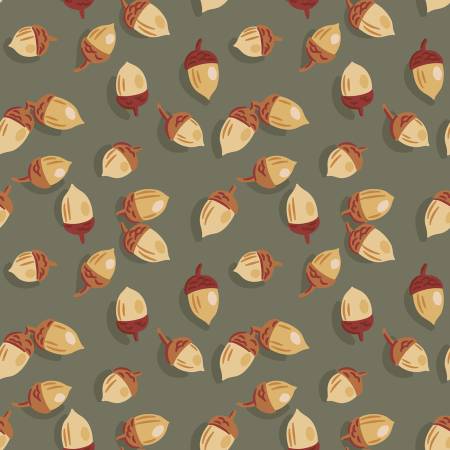 Falling Into Autumn fabric - Acorn Cache print