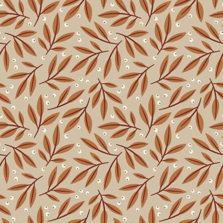 Falling Into Autumn fabric - Fall Foliage Gray print