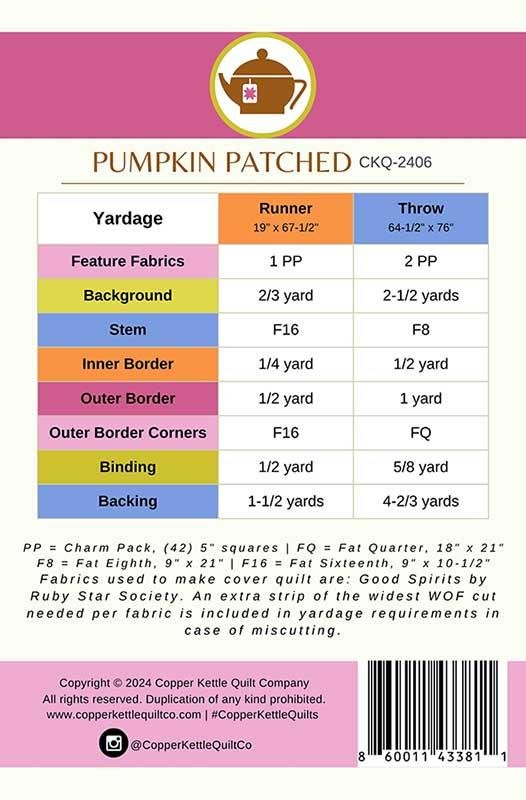 Pumpkin Patched Freaky Familiars Table Runner Kit