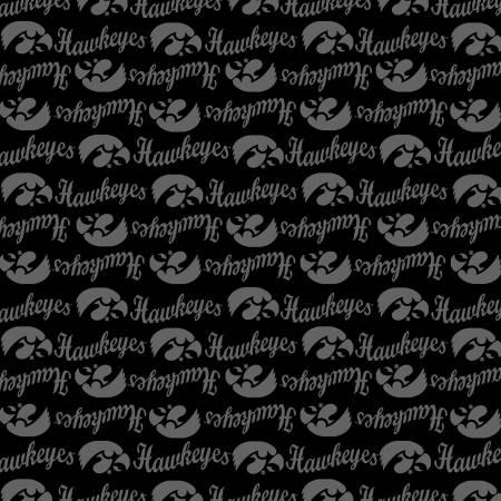 Iowa Black on Black Mini Packed Fabric IA1393B