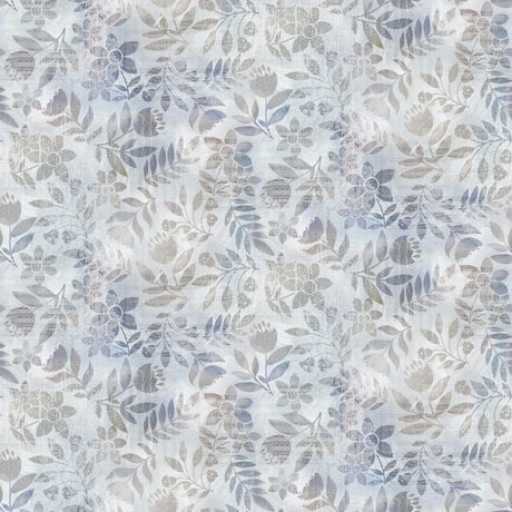 Kindly Yours Blue/Taupe Leaves 6602