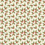 Poinsettia Radiance fabric - Holly Toss Cream print