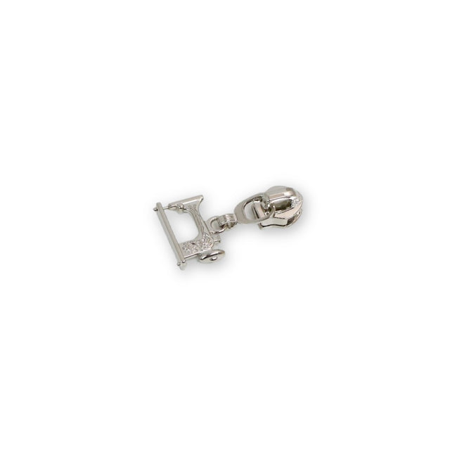 Four 5 Sewing Machine Zipper Pulls Nickel