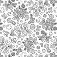 Shadow Blooms White Butterflies & Floral 5340
